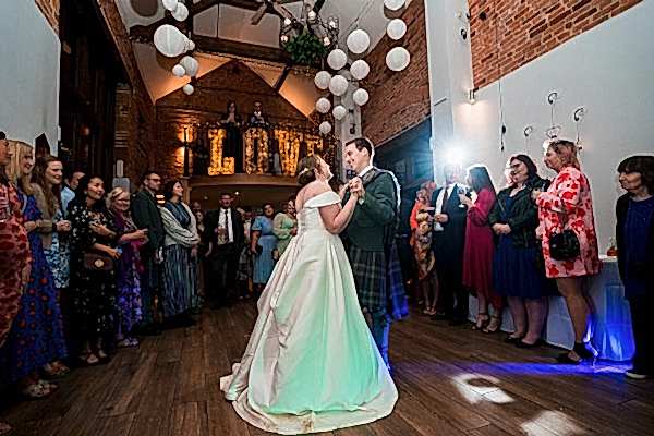 first dance at wedding reception.